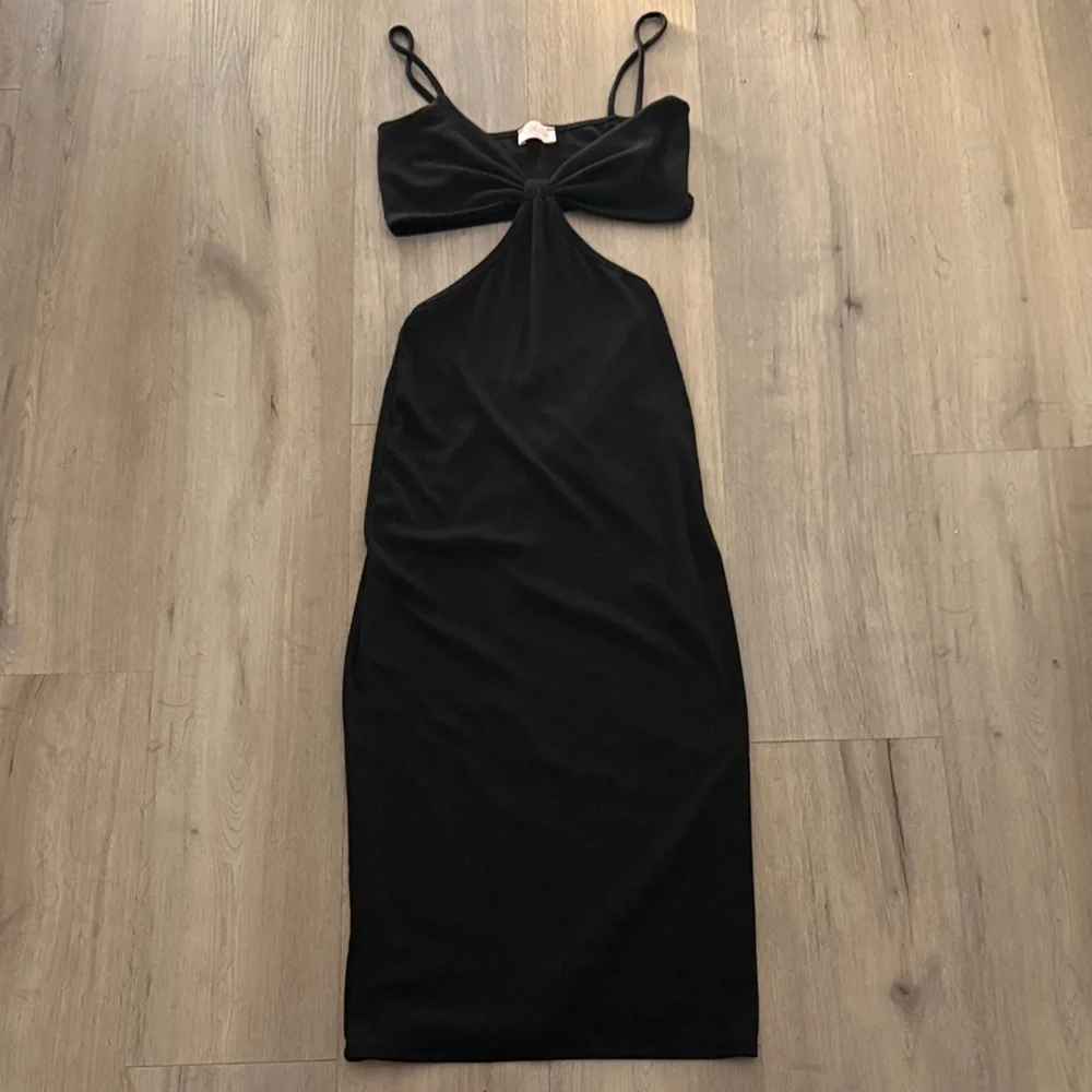 Black Cut Out Midi Dress